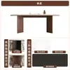 Mesa de comedor de pizarra de madera maciza para casas pequeñas, color nogal, mesa de sala de estar estilo mid-century, mesa de comedor modelo nuevo 2026