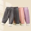 Uniforme Escolar Esencial Otoño e Invierno Pantalones de Algodón para Niños Pantalones Térmicos Cálidos para Niños Leggings Gruesos de Forro Polar de Tres Capas para Niñas