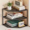 Prateleira de Canto para Armazenamento Mesa de Escritório Estante Triangular para Livros Estação de Trabalho Desktop Multi-Camada Pequena Prateleira de Armazenamento em Forma de Leque