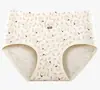 Ropa interior de algodón de alto recuento para mujer, estampado de cuadros florales retro, bragas tipo triángulo de cintura media, transpirable, amigable con la piel, ropa interior para niñas, venta al por mayor