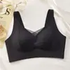 Sujetador Negro de Banda Pilates Ajustable sin Costuras, Cómodo Fino Transpirable Suave Soporte para Recoger y Soportar los Pechos Laterales