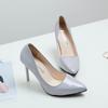 Primavera Nuevo Color Tacones Altos Zapatos de Salón de Aguja para Mujer Estilo Coreano Zapatos Individuales Punta Afilada Zapatos de Salón Sandalias en Stock