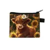 Bolso Pequeño de Vaca de las Tierras Altas Billetera Grande para Monedas Infantil Bolsa de Almacenamiento para Estudiantes Portatarjetas Bolsa Colgante Bolso de Poliéster al por Mayor Venta Caliente