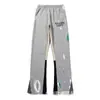 Pantalones Largos Casuales Unisex con Estampado de Letras Logo y Cordón Estilo Básico Tinta Salpicada Ropa de Pareja