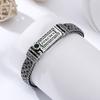 Pulseira tecida à mão em prata de lei 925 atacado padrão de grama Tang grossa moda masculina e feminina prata tailandesa joia antiga vintage