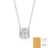 Collar de moissanita cuadrado de moda para comercio exterior transfronterizo, no se decolora, cadena versátil S925 de plata para mujer para el trabajo