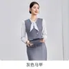 Uniforme de azafata, ropa de trabajo para entrevista de etiqueta, traje elegante para recepción de hotel, chaleco, falda, camisa, conjunto de tres piezas
