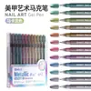 Marcador Metálico Azul para Uñas, Bolígrafo Impermeable de Secado Rápido, Bolígrafo de Color Especial para Dibujo Artístico, Marcador Acrílico