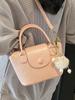 Bolsa balde portátil de alta qualidade estilo coreano casual para o dia a dia, mais vendida na primavera, padrão tecido, contraste de cores, combina com tudo, bolsa transversal para mulheres