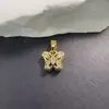 Joias Artesanais DIY Personalizadas de Alto Padrão para Comércio Exterior Transfronteiriço Acessórios de Pingente Micro-Incustados de Zircônia de Cobre Colar de Trevo de Quatro Folhas