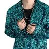 Amazon Transfronterizo Año Nuevo Brillante Lentejuelas Rojo Brillante Fiesta de Noche Reunión Anual Atuendo Traje de Presentación para Hombre Chaqueta de Cantante