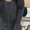 Collar de lujo ligero con temperamento de cadena larga dorada de hueso de serpiente de otoño e invierno con piedra ojo de tigre de alta calidad, accesorios para mujer