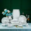 Nuevo Juego de Vajilla de Cerámica Jingdezhen, Tazones y Platos Domésticos de Gama Alta, Regalos de Boda y de Inauguración de Casa, Juego de Tazones y Platos de Porcelana de Hueso