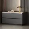 Mesita de noche de madera maciza de lujo ligero para dormitorio, Nuevo armario de almacenamiento simple, Armario de almacenamiento de estilo italiano moderno, Armario ensanchado