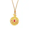 Collar Colgante de Camelia con Punto de Esmalte y Diamante Chapado en Cobre de Alta Retención de Color Oro de 24 Quilates Diseño Estilo Chino Colgante