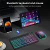 Adecuado para iPad Entrega Transfronteriza Teclado y Ratón Inalámbricos Gradiente Luminosos Set Teclado Bluetooth para Tablet España, Rusia, Tailandia y Francia