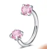Bestseller transfronteiriço aço inoxidável 316 argola em ferradura zircônia argola de nariz C-shaped septo nasal conjunto joia piercing em estoque atacado