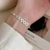 Pulsera de Moneda de Cobre con Forma de Anillo de Plata de Ley S925 para Mujer, Diseño de Nicho con un Toque de Lujo, Joyería Versátil Nueva de Lujo Ligero