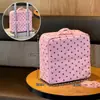 Bolsa de Maquillaje Vertical de Lunares Gran Capacidad Portátil para Viaje Almacenamiento Compartimentado Alto Valor Estético Bolsa para Guardar Artículos de Tocador Productos de Cuidado de la Piel