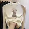 Ropa interior térmica para niños con forro de forro polar, nuevo estilo otoño/invierno, camiseta de manga larga de moda para niñas, tejido cepillado, cuello semi-alto, cálida y con estampado