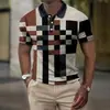 Estación independiente transfronteriza europea y americana patrón digital 3D para hombre cuello de solapa manga corta casual tendencia superventas POLO jersey