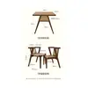 Mesa y Silla de Balcón Madera Maciza Rattan Casual Juego de Tres Piezas Combinación Apartamento Pequeño Simple Lectura Té Negociación Mesa de Comedor de Patio
