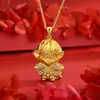 Arena Antigua Oro Negro Mítico Collar de Goku para Mujer Diseño de Alto Nivel Colgante de Sun Wukong Luchando por Buda Cadena de Lana