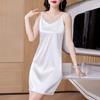 Negro Tirante Vestido de Noche para Mujer 2025 Nuevo Verano Satén de Ácido Acético Vestido Verano Sexy Vestido para Dormir talla extra