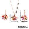 Joias Europeias e Americanas Florais Coloridas de Cruzamento de Fronteiras Conjunto de Duas Peças Design de Nicho Senso de Estilo Celebridade da Internet Elegante Versátil Novos Acessórios