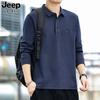 Camiseta de Manga Larga para Hombre JEEP SPIRIT Primavera y Otoño 2024 Camiseta con Solapa Nueva Camisa Polo Top para Hombre 7058