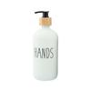 Botella de vidrio para gel antibacterial de Amazon letras negras blancas hotel baño artículos de tocador sub-botella fábrica mayoreo
