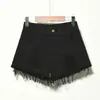 Shorts de Mezclilla de Pierna Ancha de Cintura Alta Estilo Coreano para Mujer Verano Americano Tallas Grandes Chicas Gorditas Rasgados Adelgazantes Dobladillo Deshilachado Línea A Pantalones Cortos