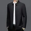 Jaqueta Coat Administrativa Fina de Primavera e Outono Masculina Casual de Negócios Gola Lapela Slim Fit Versátil