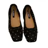 Bailarinas planas de lunares estilo coreano con lazo, nueva colección 2026, estilo suave y etéreo, zapatos de suela blanda para otoño