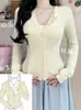 Jaqueta de Proteção Solar Gola Alta Slim Fit para Mulheres, Novo Estilo Verão 2026 Roupa de Yoga, Cardigã Top Fino de Seda Gelada Refrescante para Mulheres