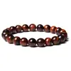 Pulseira Cruzada Europeia e Americana de Pedras Naturais Misturadas 8mm para Homens, Pulseira Elástica de Turquesa Branca, Mais Vendida no Comércio Exterior