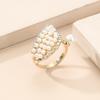 Anillo de Alas de Perlas de Diseño Creativo Moderno y Personalizado Anillo de Unión Abierta Europeo y Americano Nuevo Simple Lujo Ligero