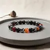 Pulseira de Pedra Elástica Color Blocking Fashion Estilo Ins Pulseira Masculina de Alta Qualidade Presente de Feriado Tendência Atacado