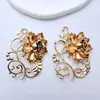 Accesorios para Joyería DIY Flor de Peonía Color Cobre Conservante Estilo Antiguo Pin para el Cabello Hanfu Corona de Cabello Material Accesorios para Joyería