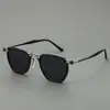 Óculos de Sol Metal Quadrado Retrô com Armação Grande para Homens, Óculos de Sol para Pesca ao Ar Livre Anti-UV, Óculos Largos Oversized para Homens com Rosto Largo