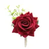 Venta al por mayor Ramo de muñeca para boda de novia china dama de honor flor de muñeca para boda novio padrino ramillete rosa de simulación 6 colores