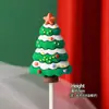 Decoración Pastel Navideño 2025 Moño Campana Enchufe Árbol de Navidad de los Deseos Estrella de Cinco Puntas Vela Decoración para Hornear