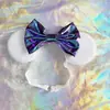 Acessórios de cabelo novos com laço de lantejoulas para crianças, tiara decorativa para parque de diversões, faixa de cabelo elástica ajustável de nylon