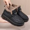 Botas de Nieve Zapatos de Algodón para Mujer Zapatos de Cuero Tipo Mocasín Invierno Nuevo Suela Blanda con Forro Polar Grueso Cálido Moderno Combinable Botas de Algodón