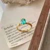 Anillo de Plata de Ley S925 Huevo de Paloma con Diamante Verde para Mujer, Diseño de Nicho Retro de Lujo Ligero, Sensación de Alta Gama, Popular en Xiaohongshu