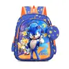 Mochila Escolar Transfronteriza Set de Tres Piezas para Estudiante Bolsa con Ruedas Mochila de Cuero Tridimensional de Dibujos Animados para Niños y Niñas