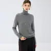 Nueva colección de otoño e invierno: suéter de cachemira pura para mujer, prenda de alta calidad, diseño de cuello alto, capa interior cálida, capa base elegante y versátil