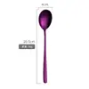 Amazon Cuchara de Acero Inoxidable 304 Mango Largo Chapada en Titanio Vajilla Cuchara Mezcladora de Colores Tenedor Coreano Cuchara Creativa para Hielo