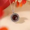 Yuebao Joias Âmbar Sanguíneo Prata Esterlina S925 Moeda Ruyi Mantra de Seis Palavras Redondo Pingente Retro de Nicho Personalização
