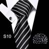 Corbata azul de tres piezas para hombre, corbata formal, suministro directo de fábrica, transfronterizo
